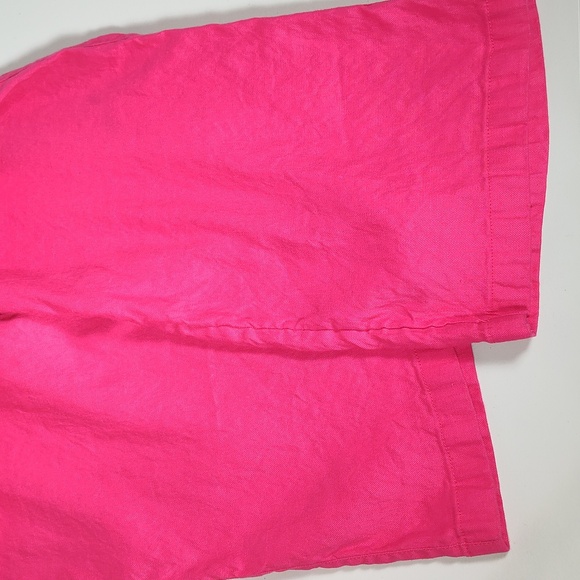 Nicole Miller pink linen blend high waist wide leg pants 10 - Picture 4 of 7